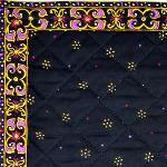 Provencal Quilted Cotton Placemat Black "Stars" 12x18